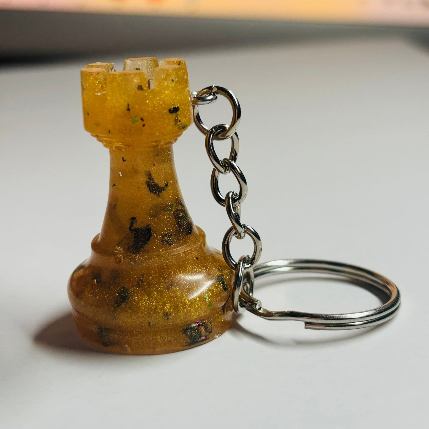 Yellow Spotted Rook - Handmade Resin Keychain