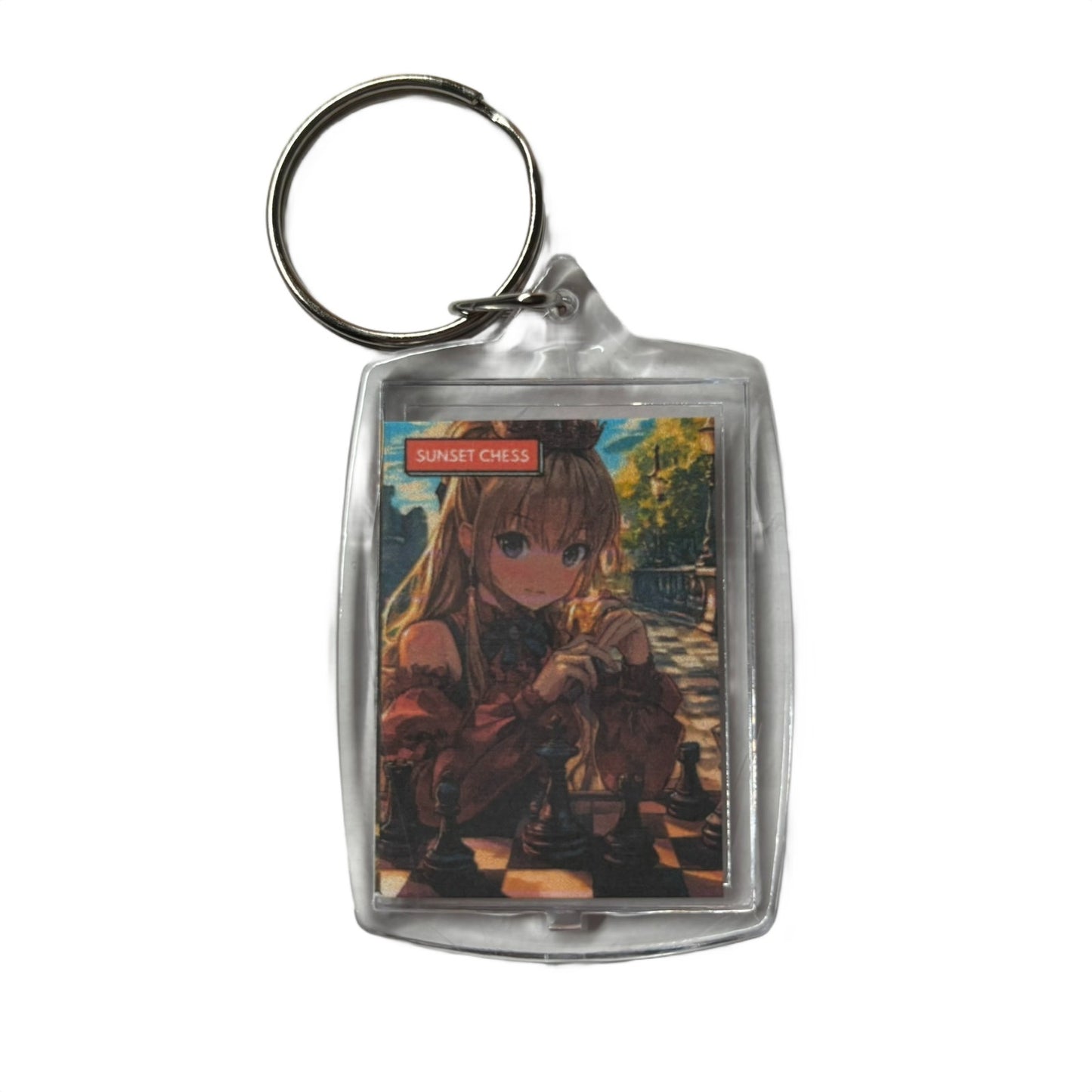 Anime Girl - Chess  Photo Keychain