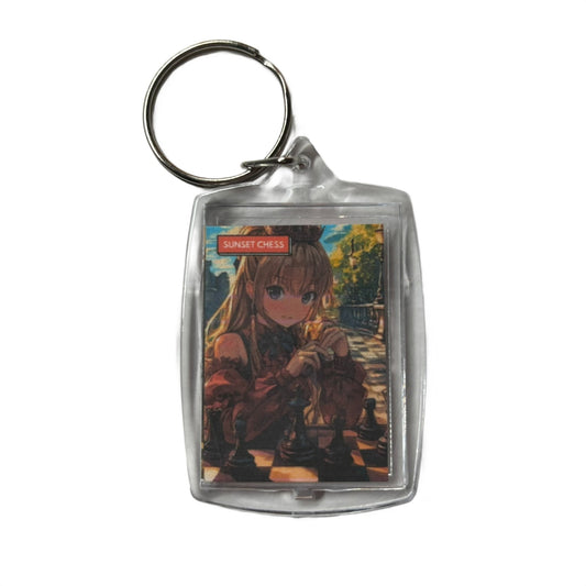Anime Girl - Chess  Photo Keychain