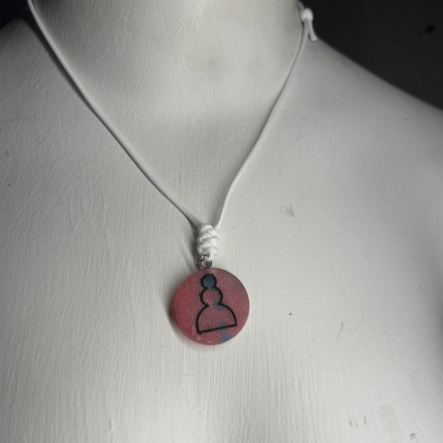 Red Pawn - Handmade Resin Chess Necklace