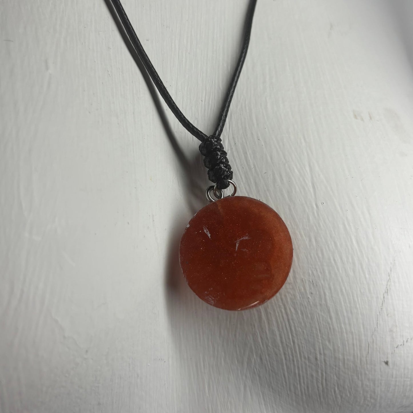 Dark Orange King - Handmade Resin Chess Necklace