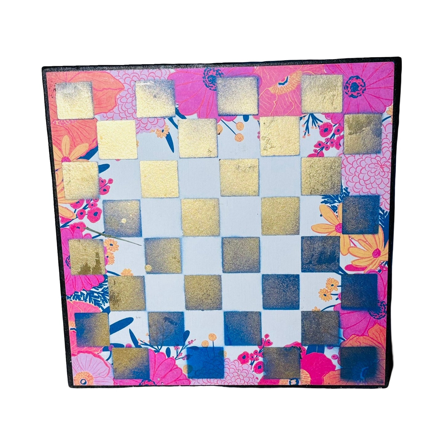 Pink Golden Blue - Scrapbook Chess Board