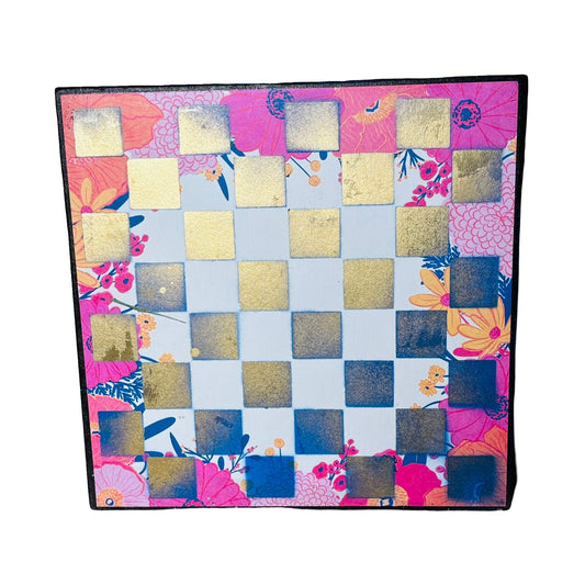 Pink Golden Blue - Scrapbook Chess Board