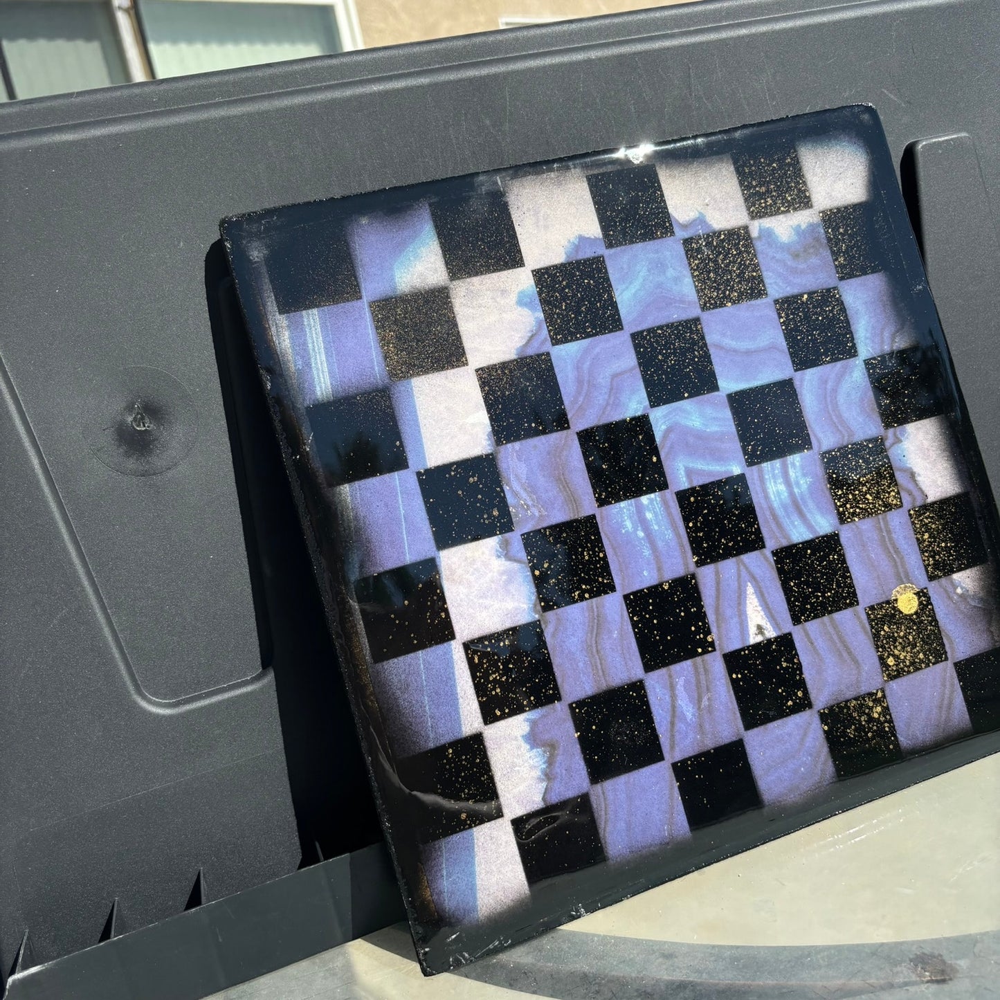 Ocean Blue - Resin Coated Chess Board