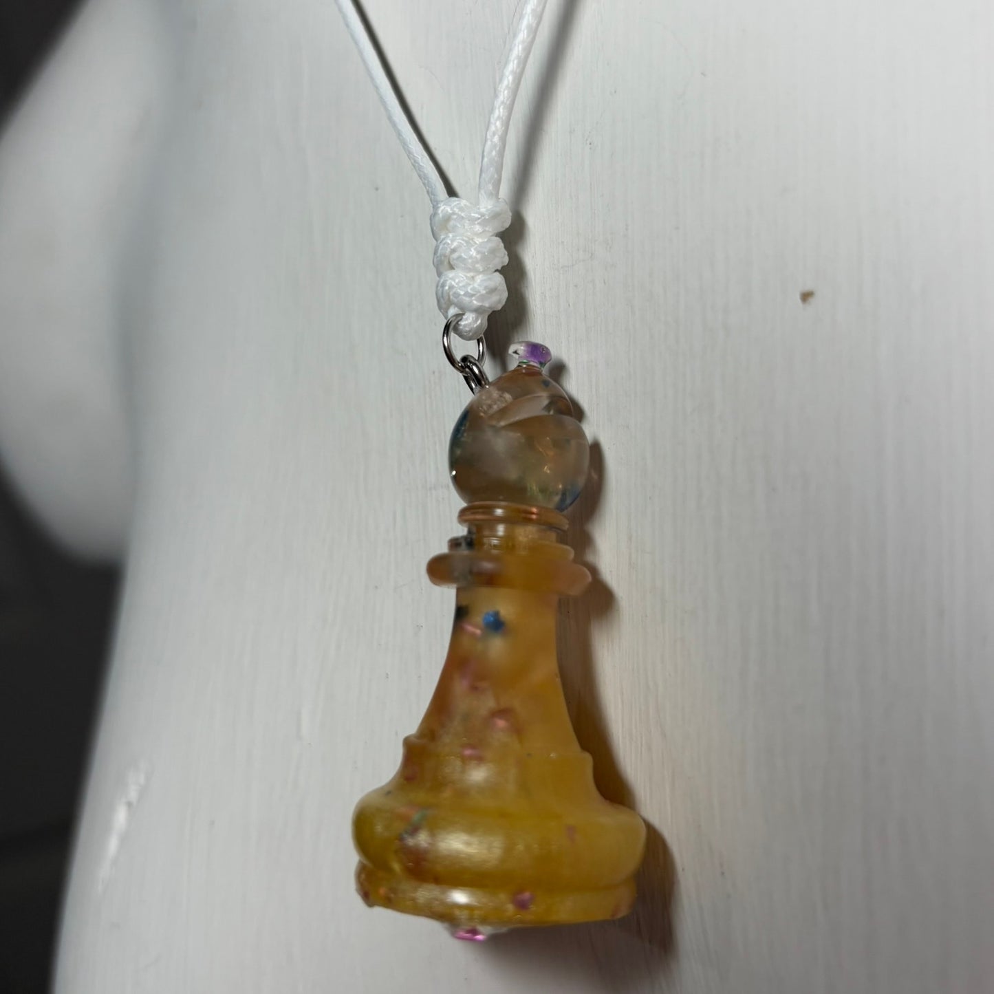 Supreme Colored Bishop - Handmade Resin Chess Necklace