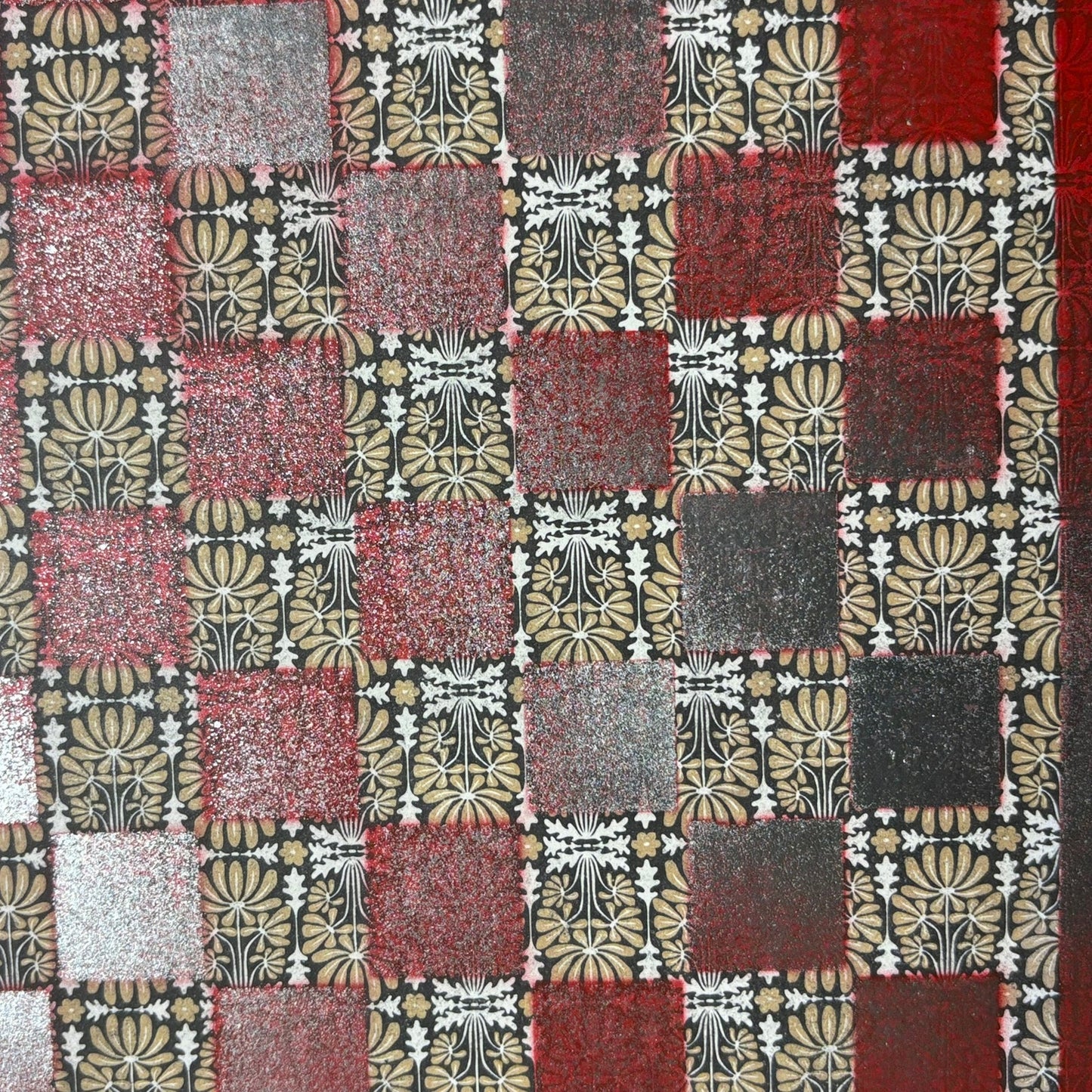 Vintage Red - Scrapbook Chess Board