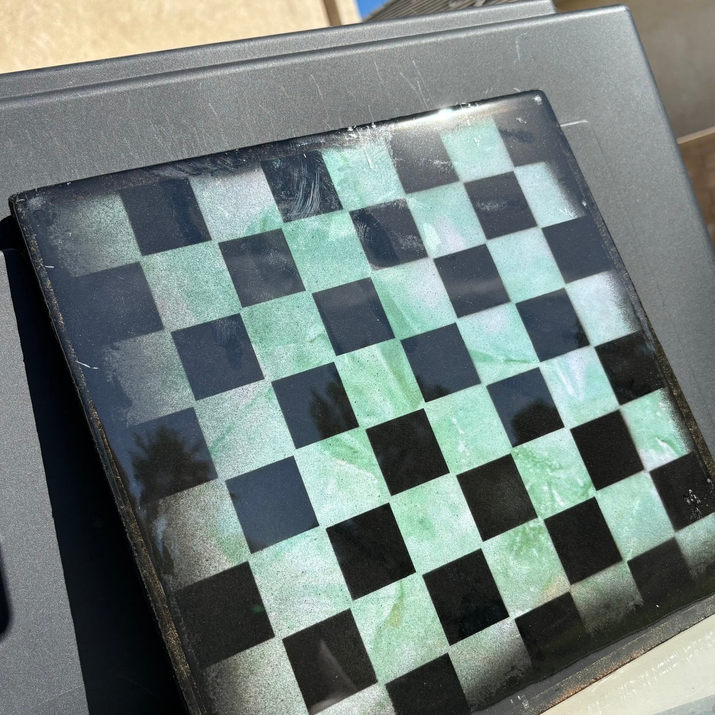 Green Lush - Resin Coated Chess Board