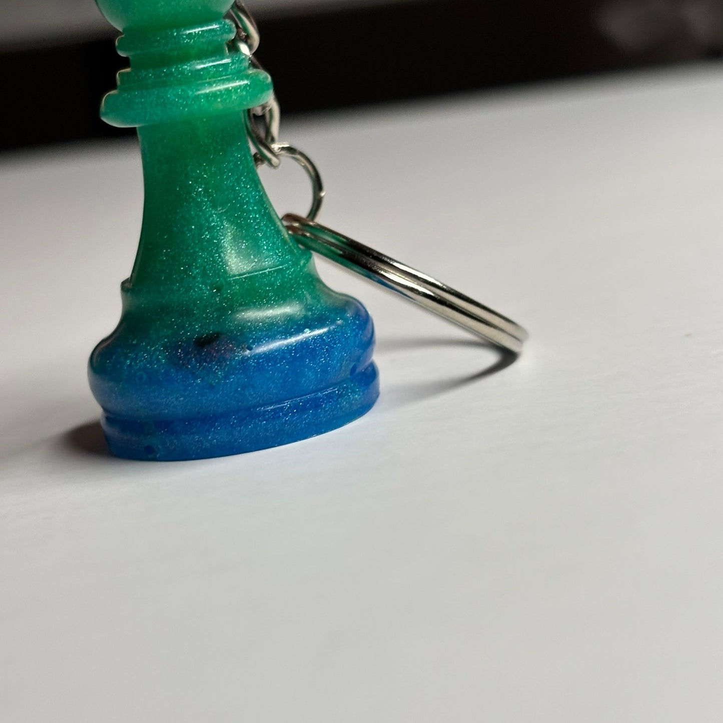 Green & Blue Bishop - Handmade Resin Keychain