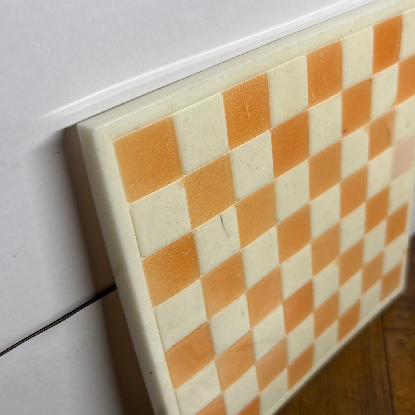 Orange & White - Resin Chess Board