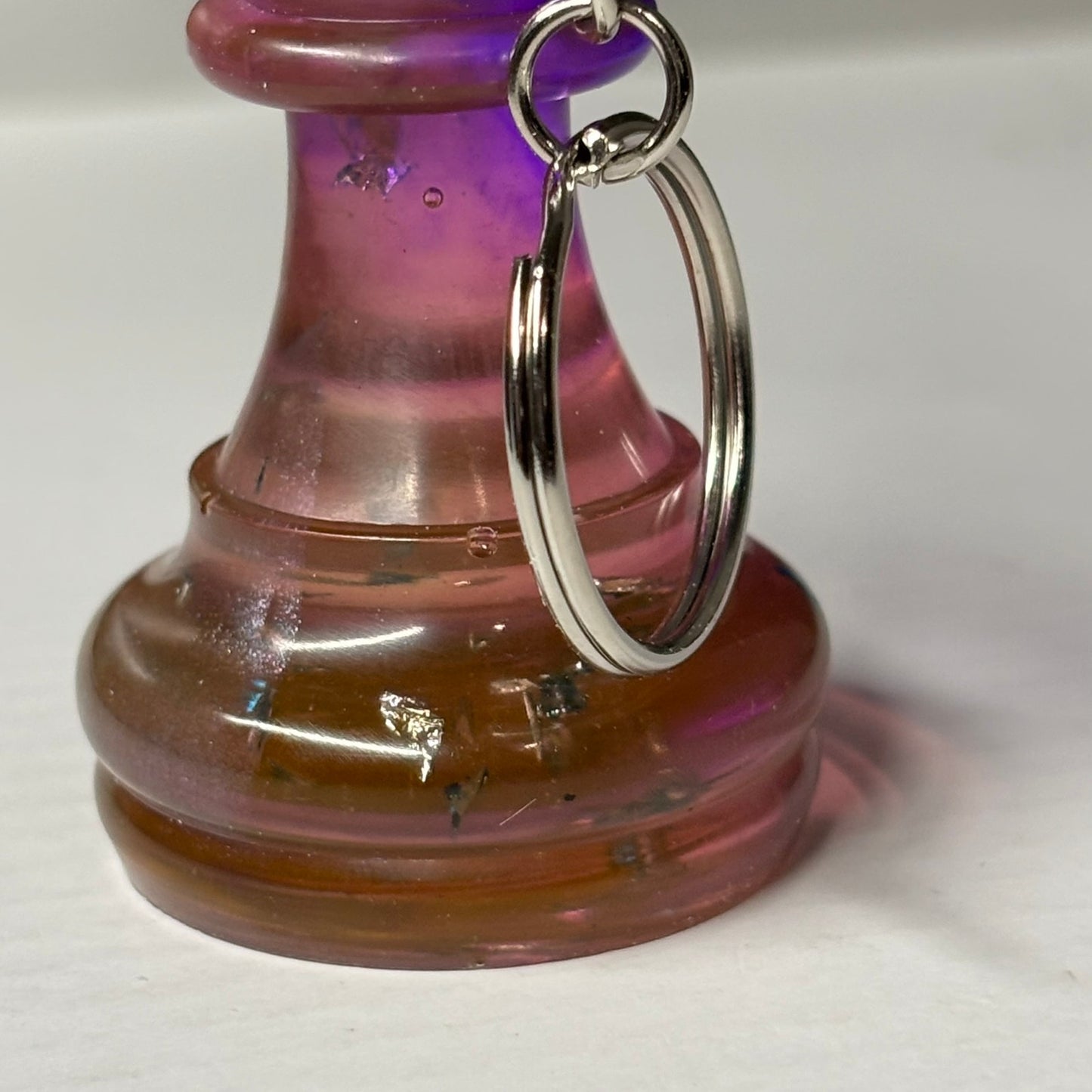 Violet Purple Mixed Bishop - Handmade Resin Keychain - Large Edition