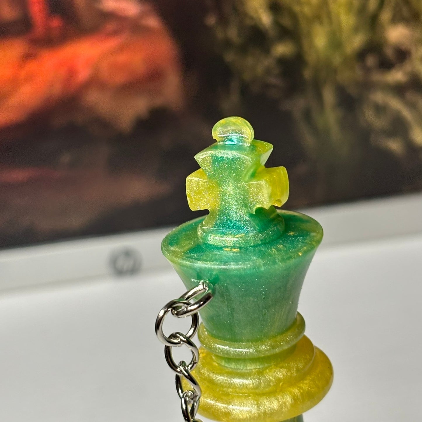 Lemon Swirl King - Handmade Resin Keychain - Large Edition