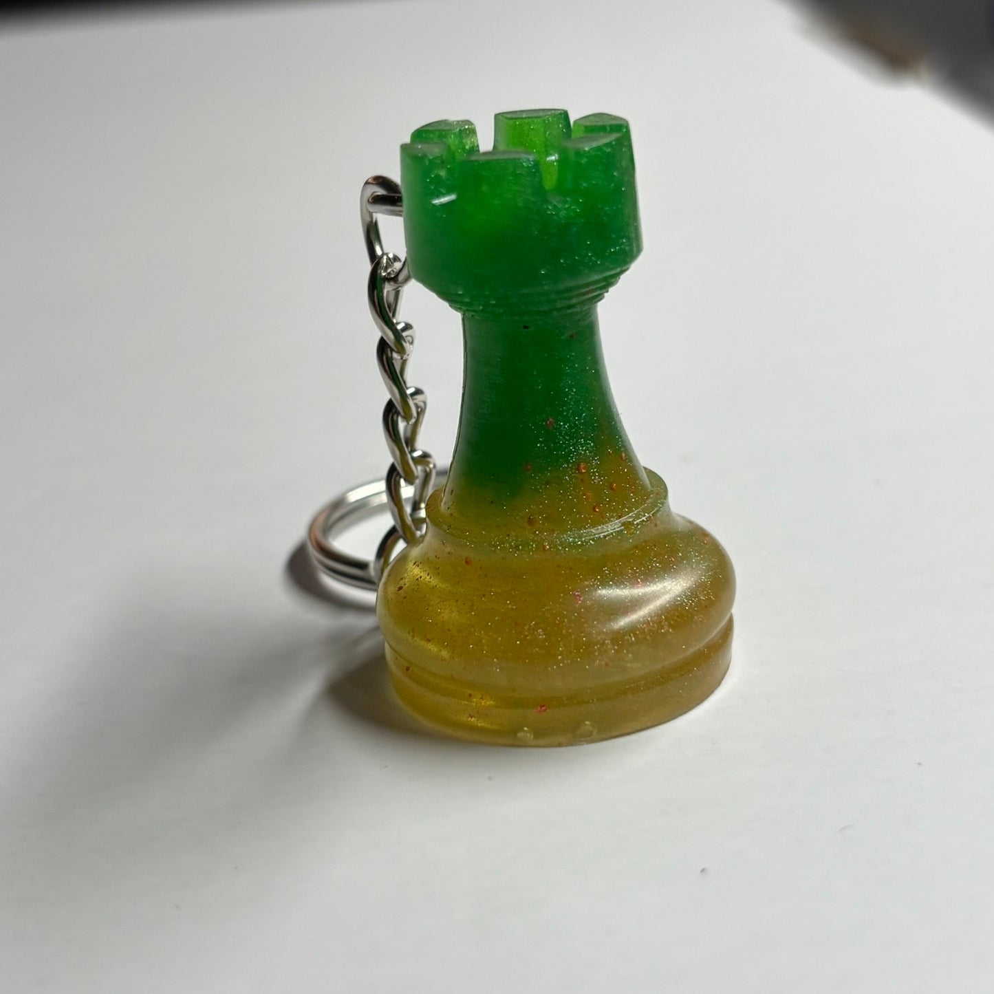 Yellow Green Rook - Handmade Resin Keychain