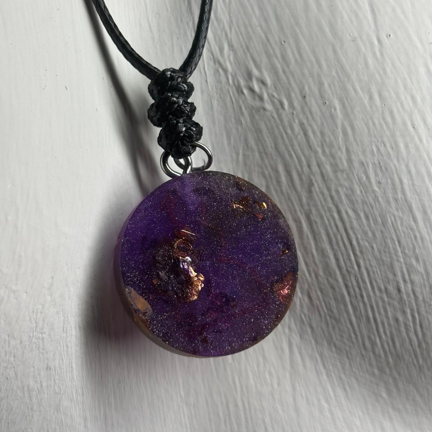 Purple/Orange Pawn - Handmade Resin Chess Necklace