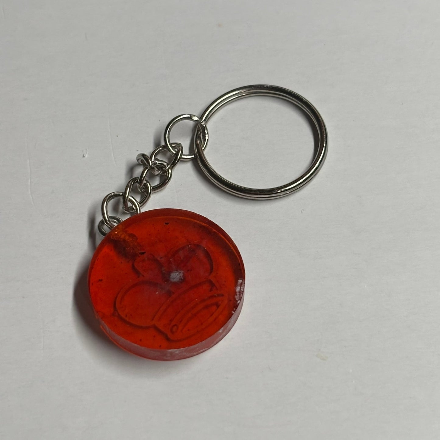 Cherry Translucent Red - Handmade Resin Keychain - Flat Edition
