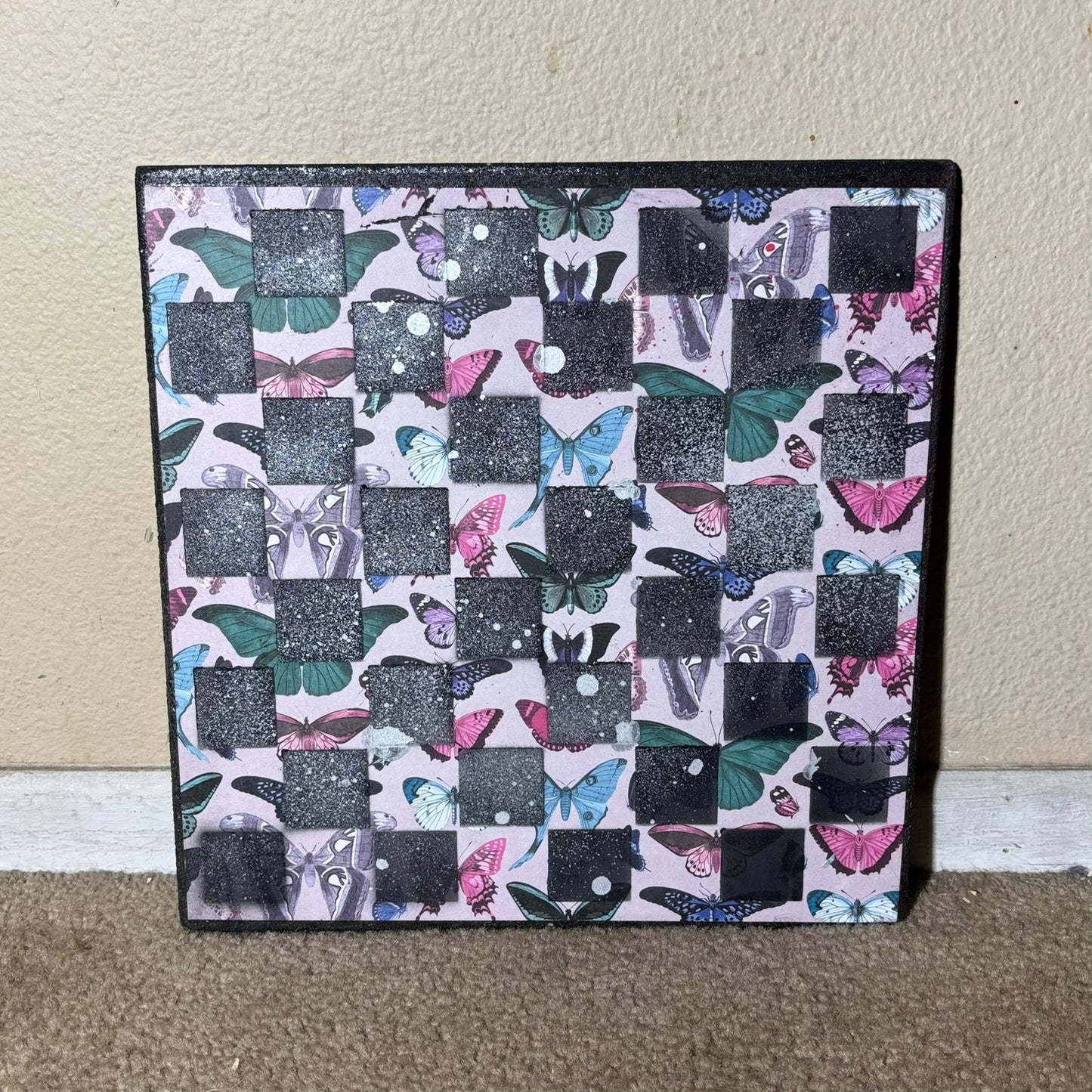 Vintage Butterflies - Scrapbook Chess Board