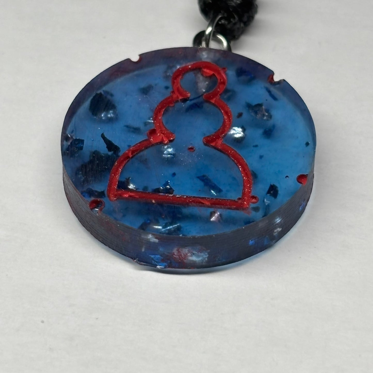 Ocean Blue Pawn - Handmade Resin Chess Necklace