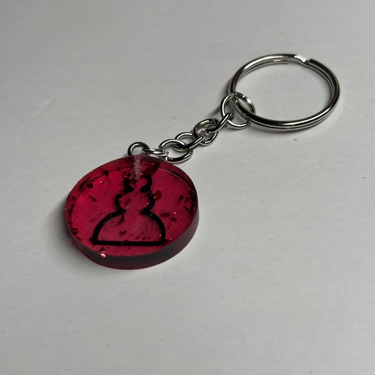 Transparent Red Pawn - Handmade Resin Keychain