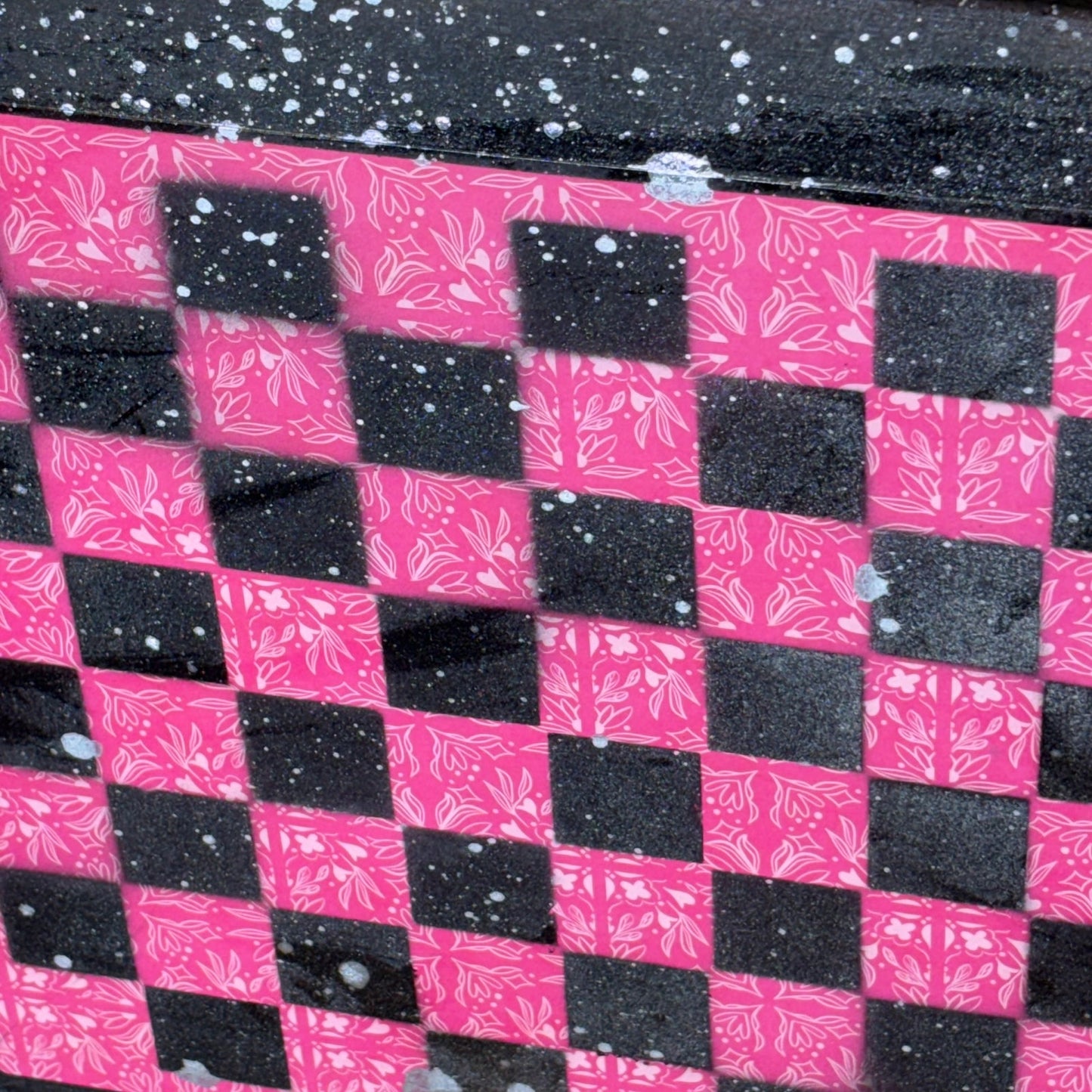 Hot Pink Flower - Large Scrapbook Chess Board