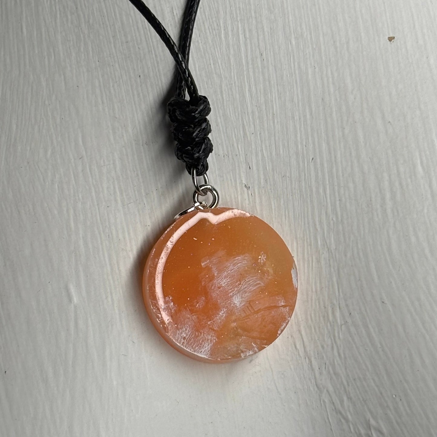 Peach Orange King - Handmade Resin Chess Necklace