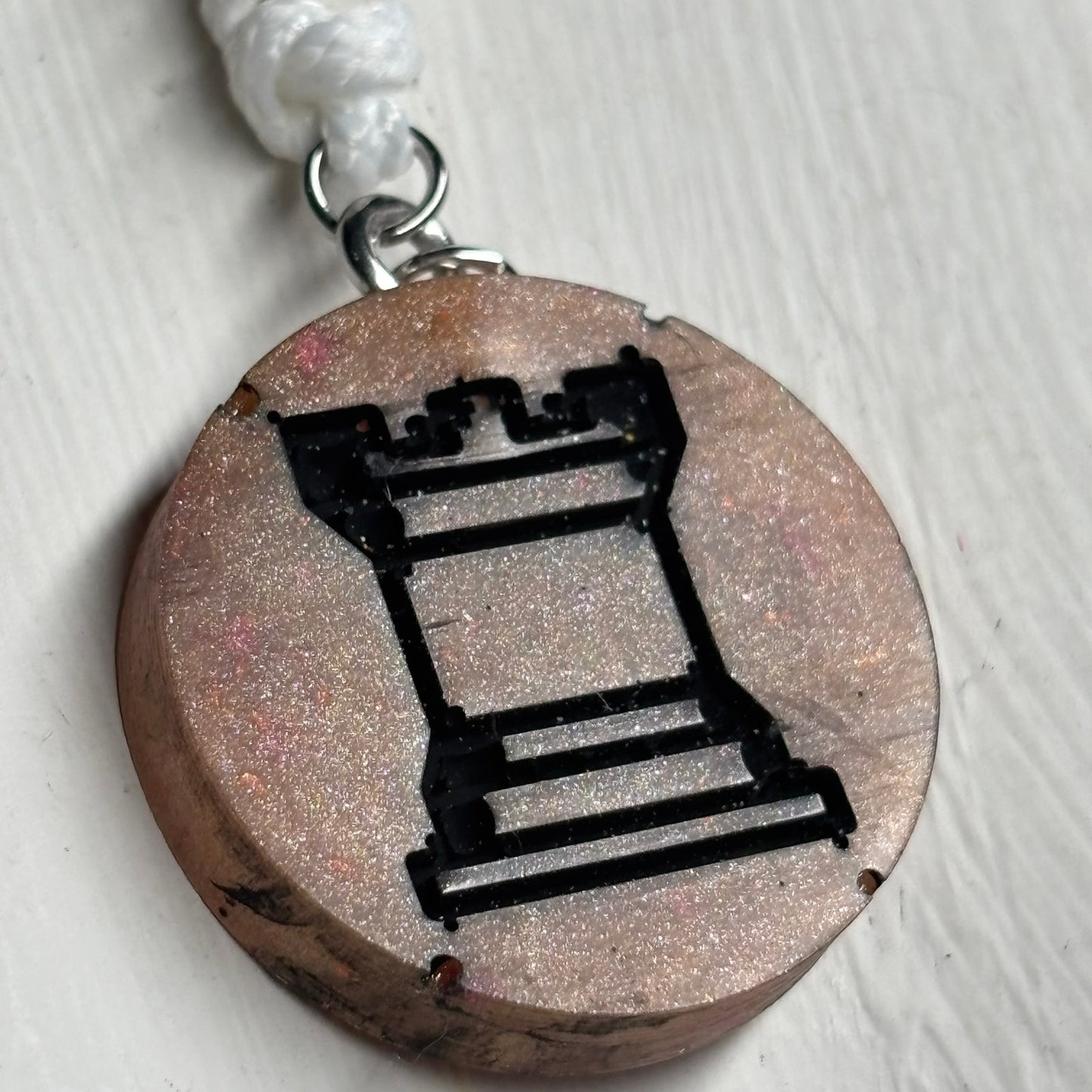 Simple Rook - Handmade Resin Chess Necklace