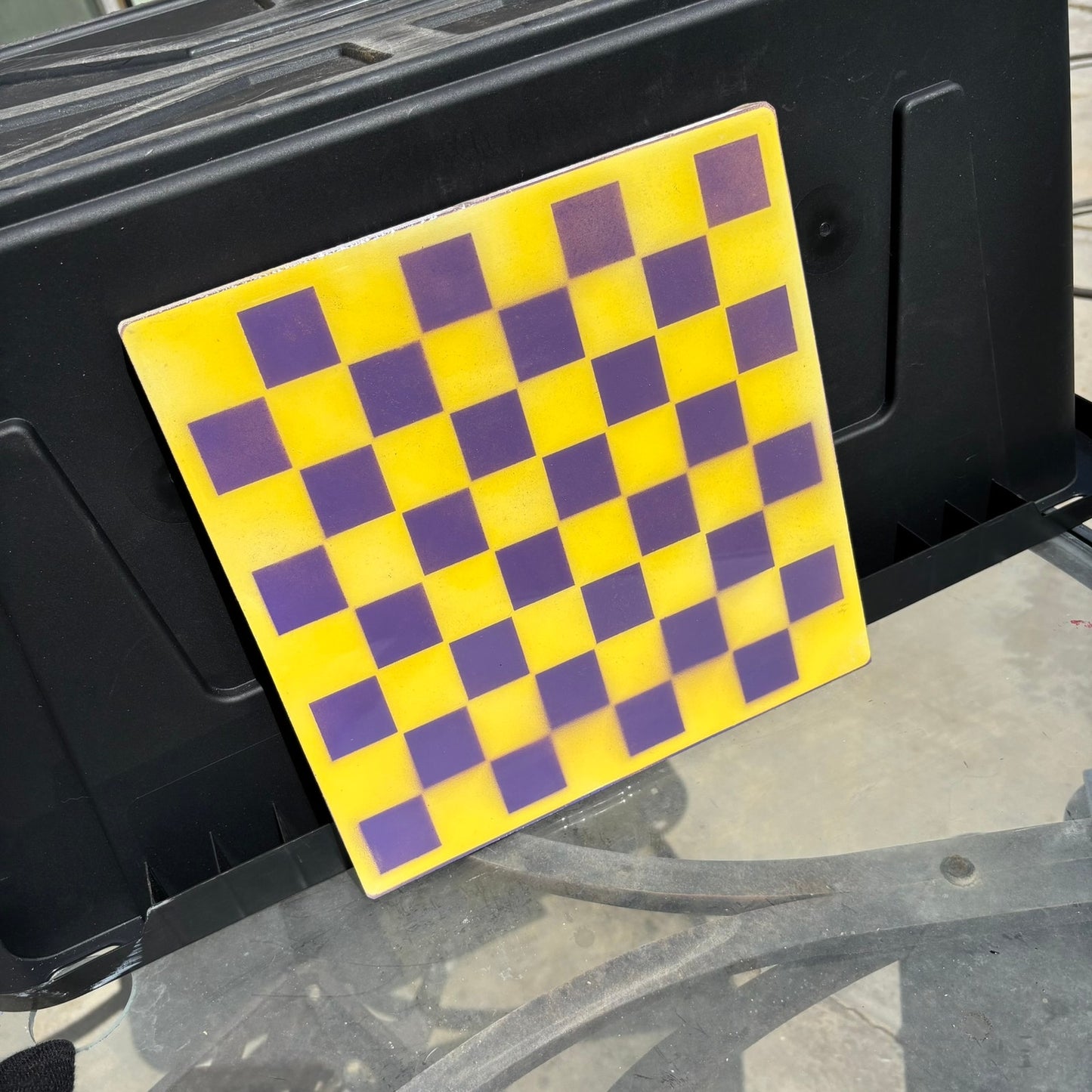 Yellow & Purple - Resin Coated Chess Board