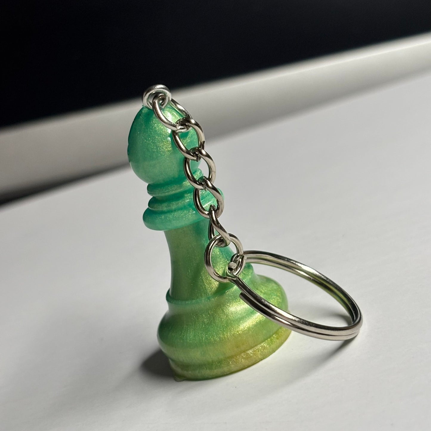 Smoosh Green Bishop - Handmade Resin Keychain