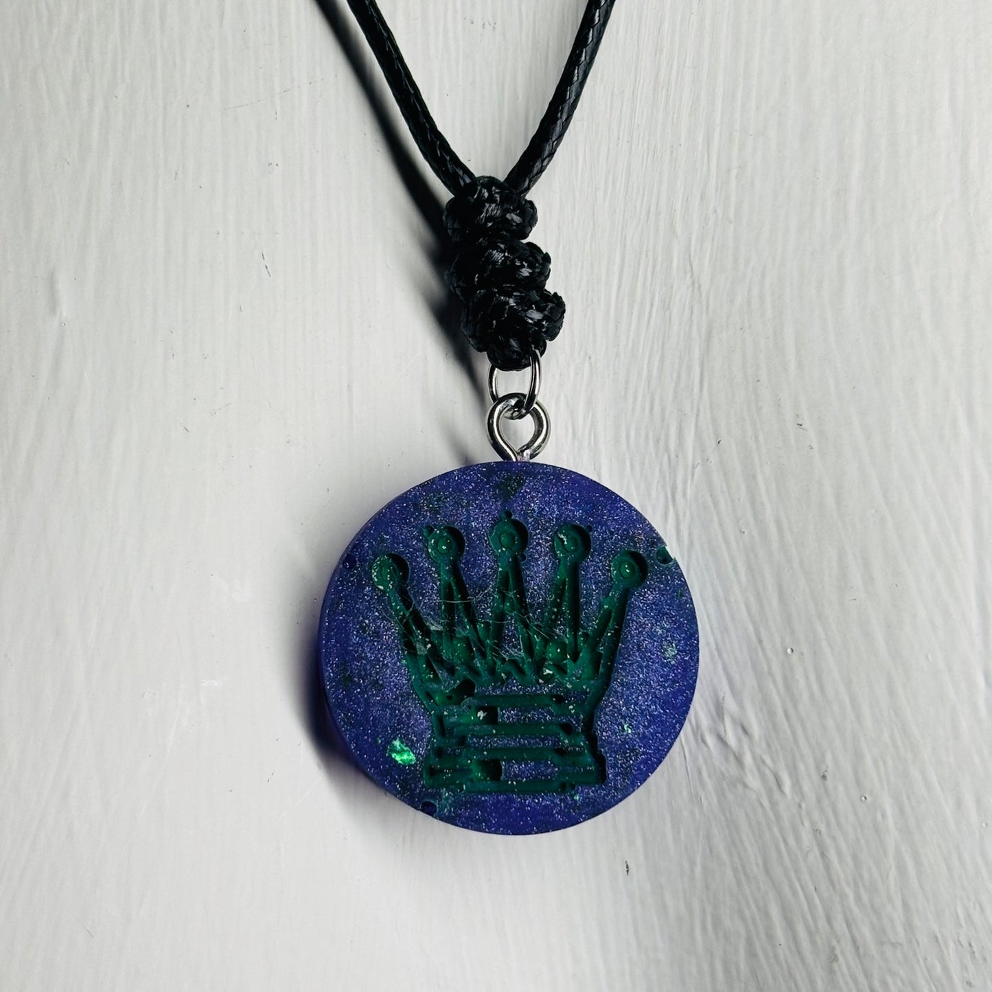 Purple Dark Queen - Handmade Resin Chess Necklace