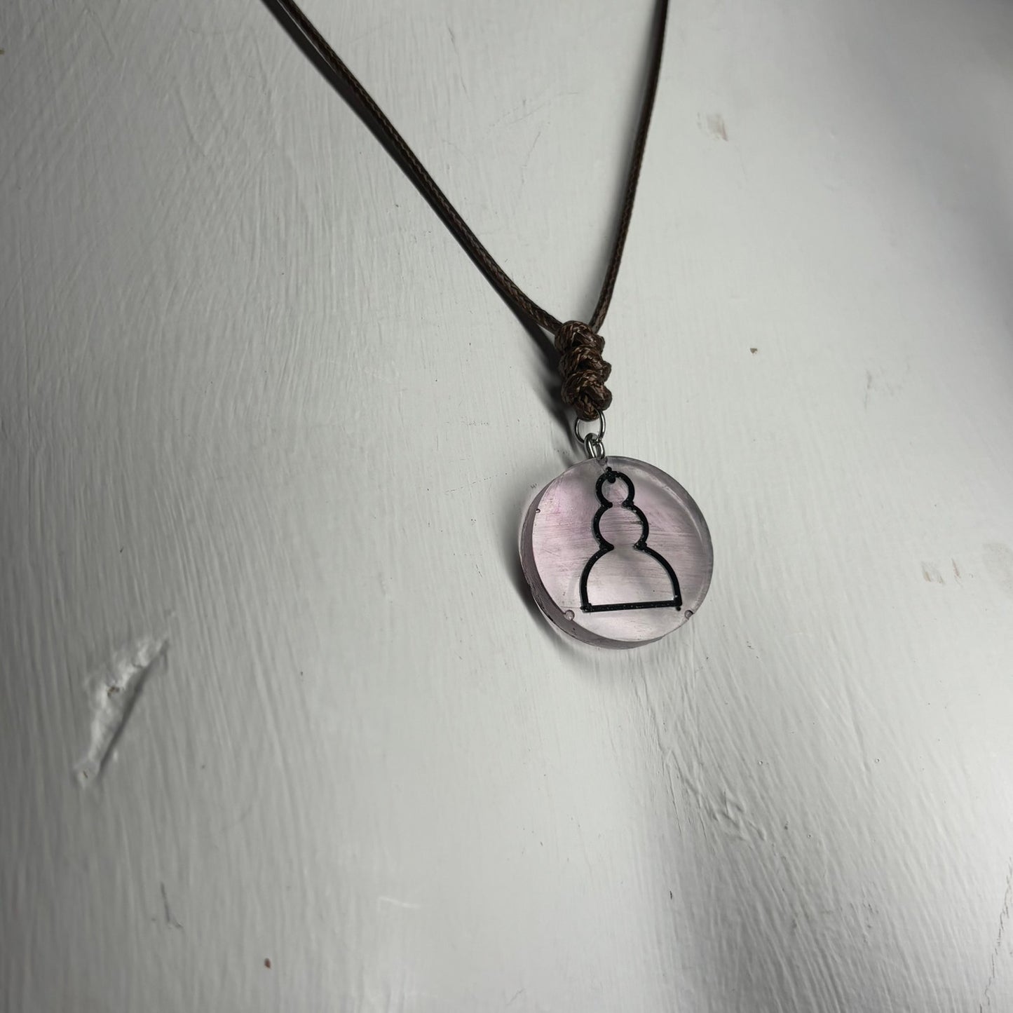 Soft Pink - Handmade Resin Chess Necklace