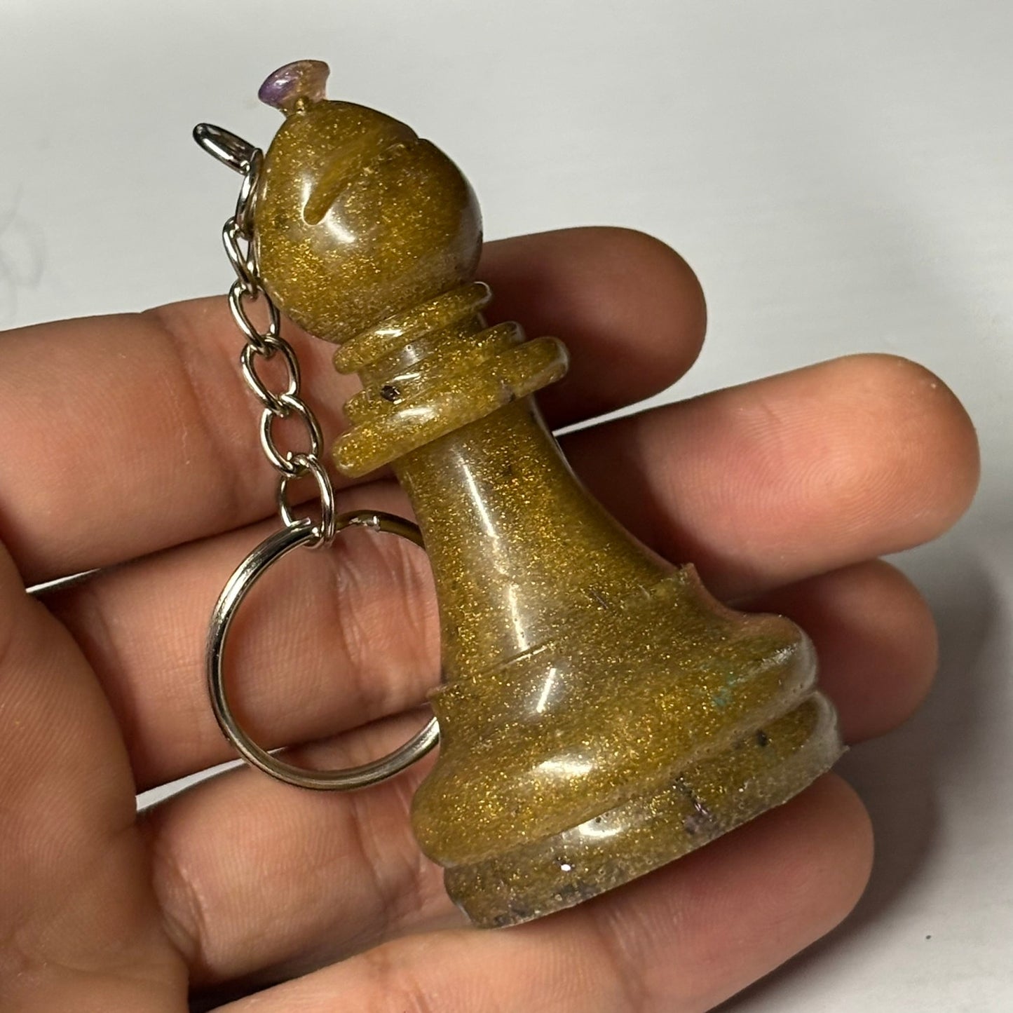 Swade Brown Bishop - Handmade Resin Keychain - Large Edition