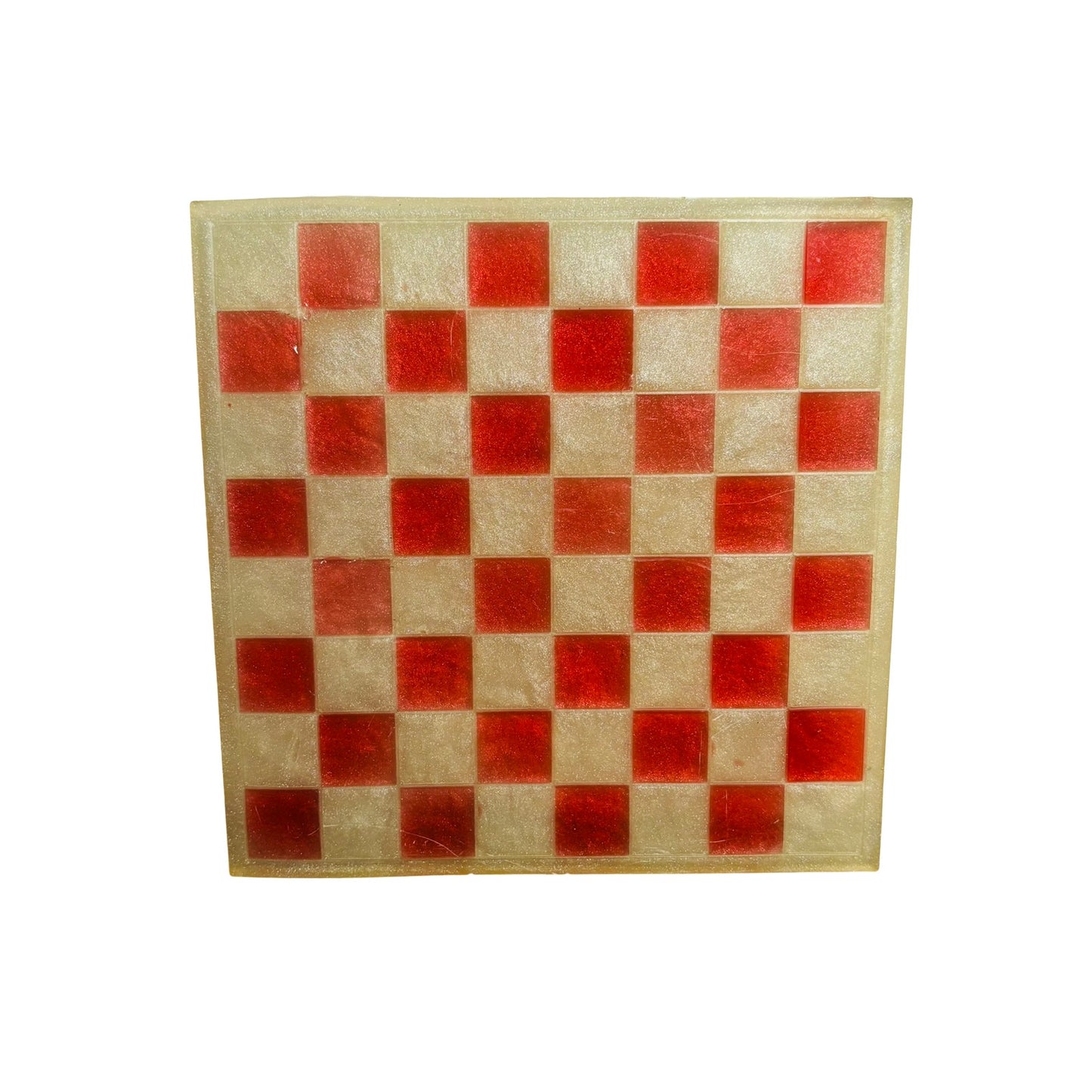 Cream White & Red - Resin Chess Board