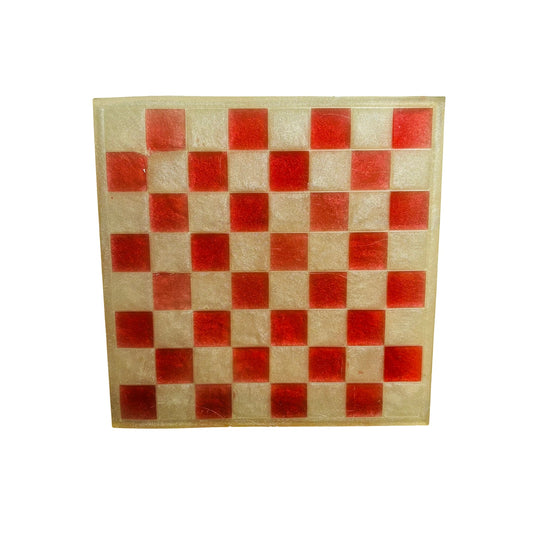 Cream White & Red - Resin Chess Board