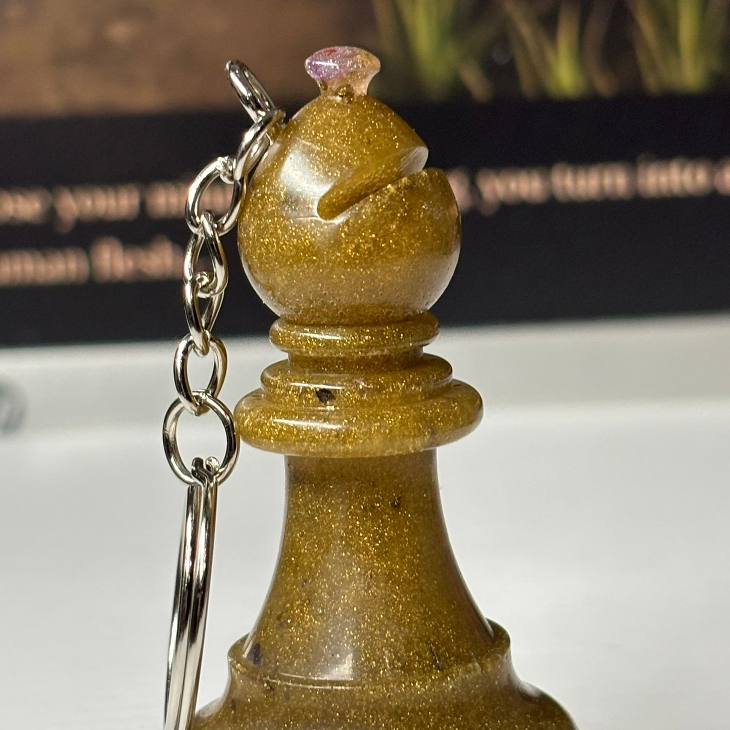 Swade Brown Bishop - Handmade Resin Keychain - Large Edition