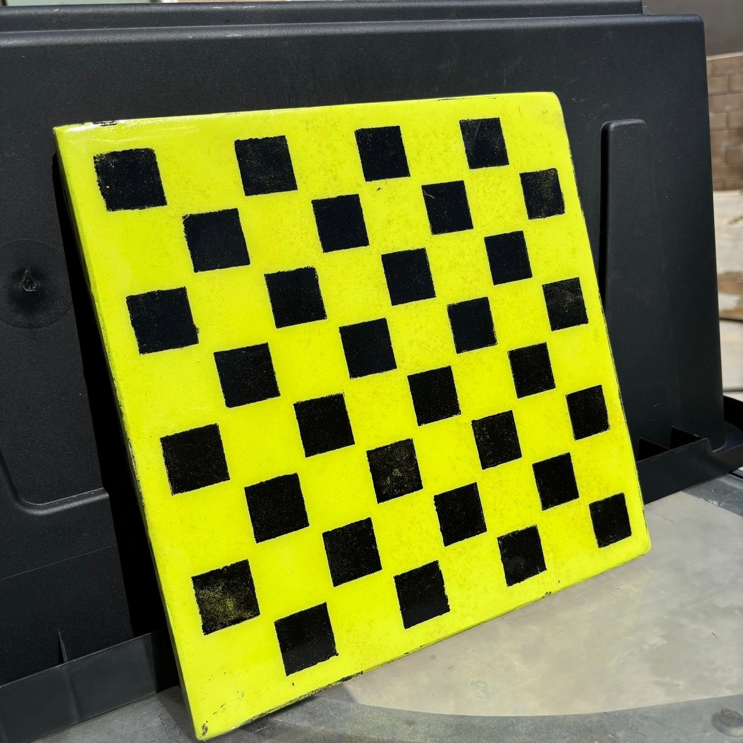 Lime Green & Black - Resin Coated Chess Board