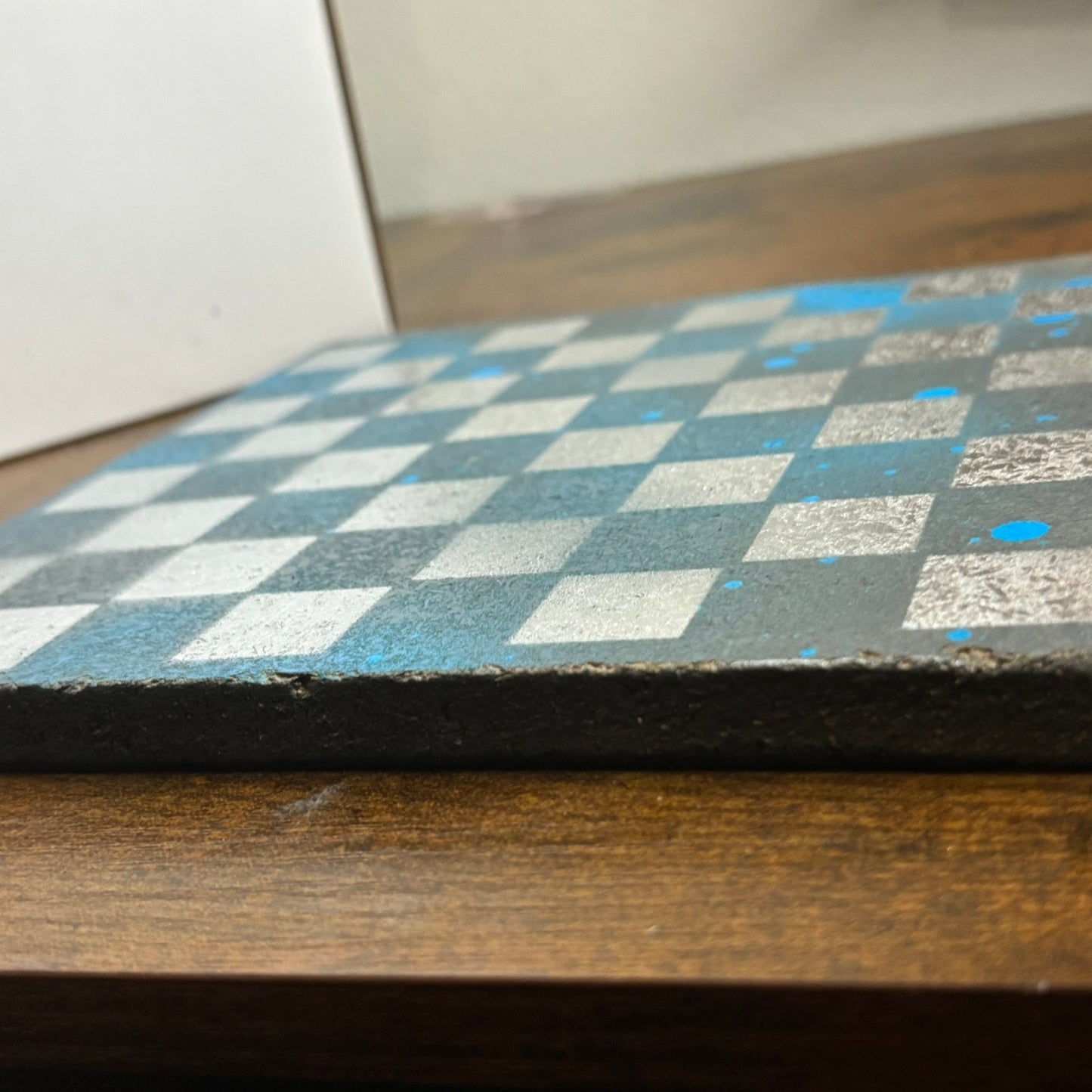 Blue Chrome - Painted Double Sided Chess Board
