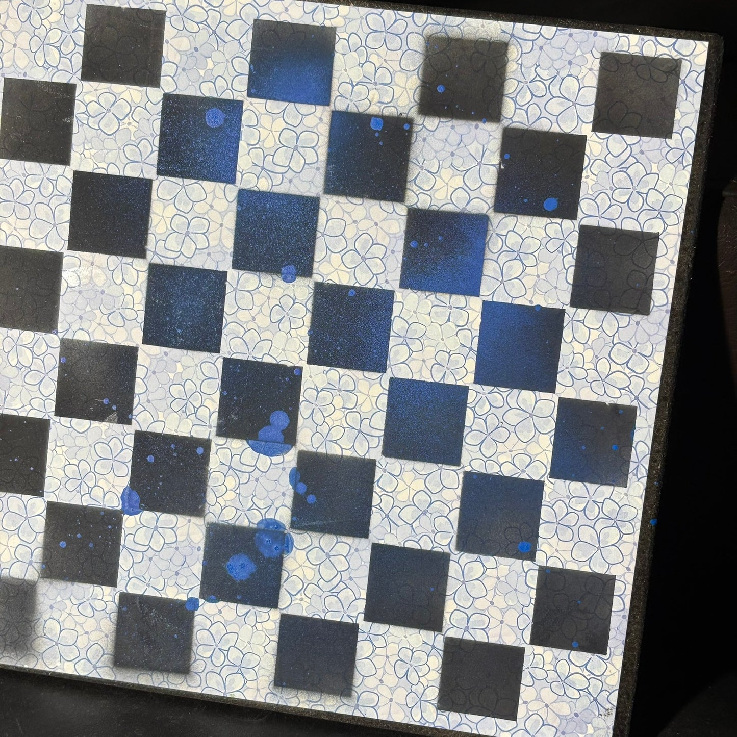 Simple Blue - Scrapbook Chess Board