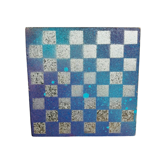 Purple Blue Chrome - Painted Double Sided Chess Board