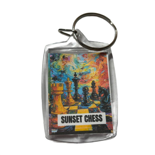 Colorful Backdrop - Chess  Photo Keychain