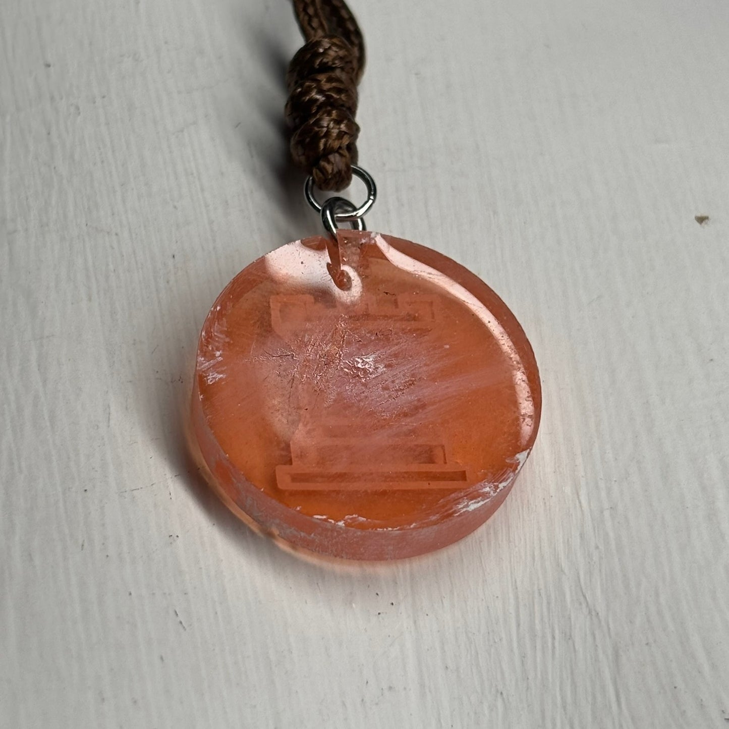 Orange Rook - Handmade Resin Chess Necklace
