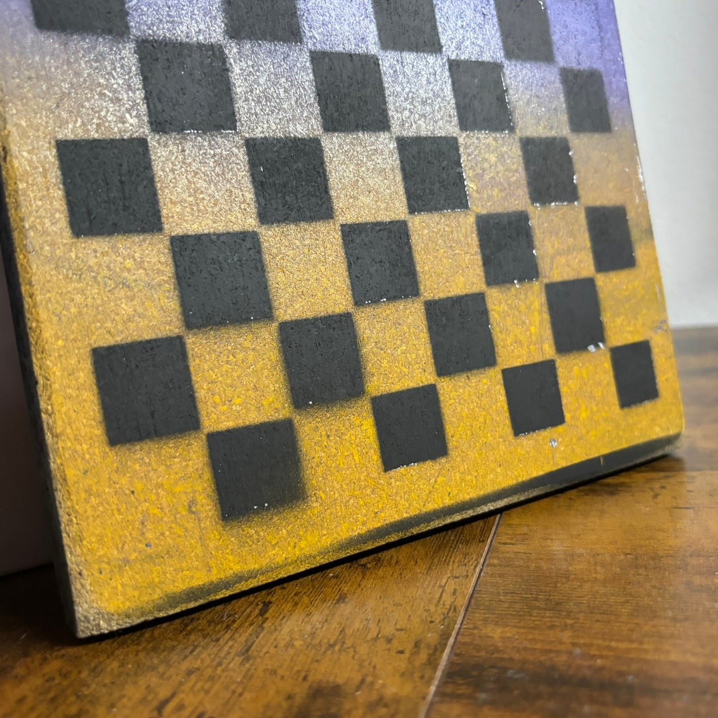 Purple Yellow - Painted Double Sided Chess Board