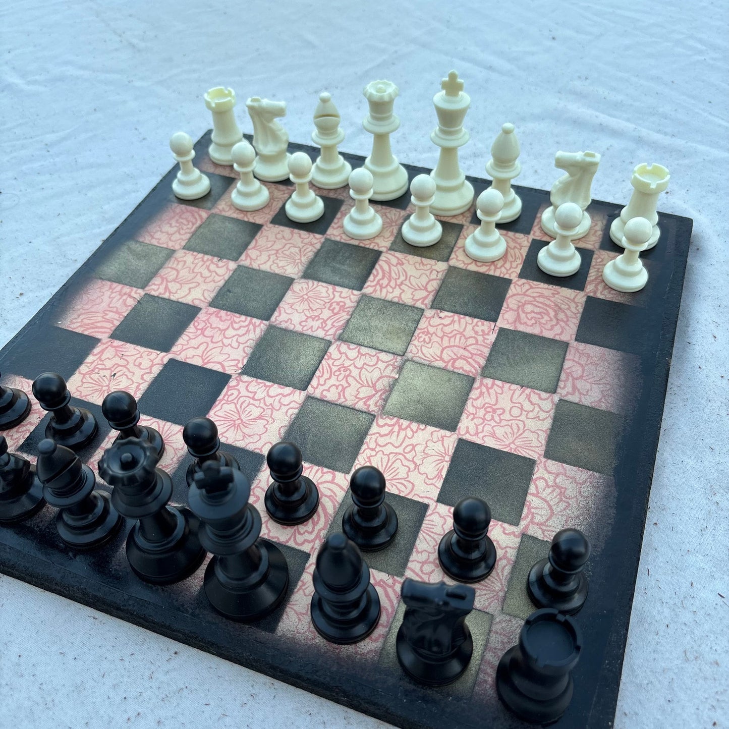 Peach Pattern - Scrapbook Chess Set