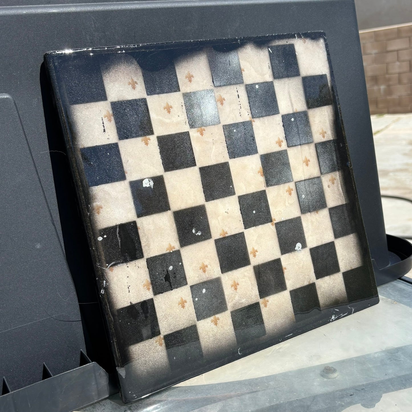 Old Cream - Resin Coated Chess Board