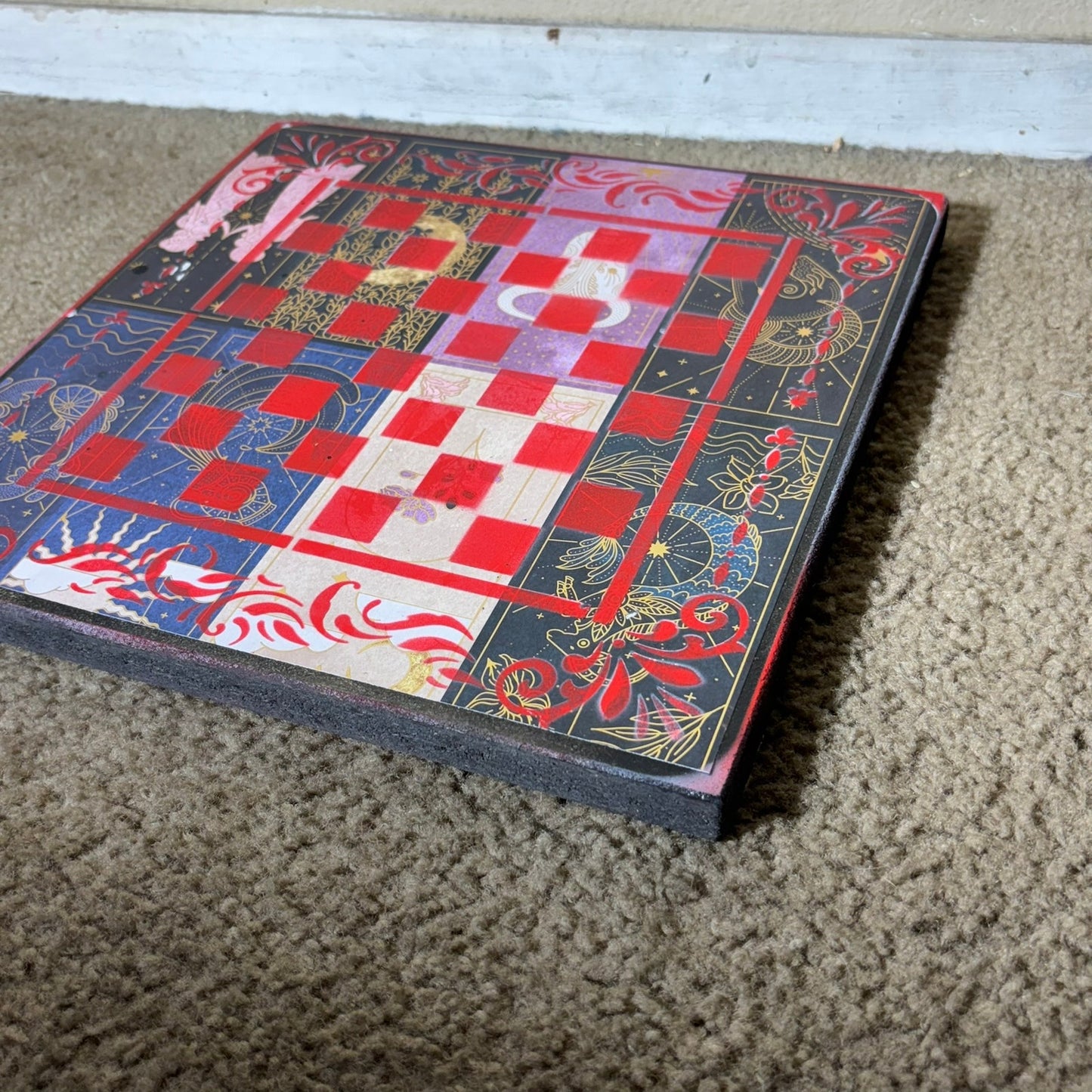 Red Abyss - Scrapbook Chess Board