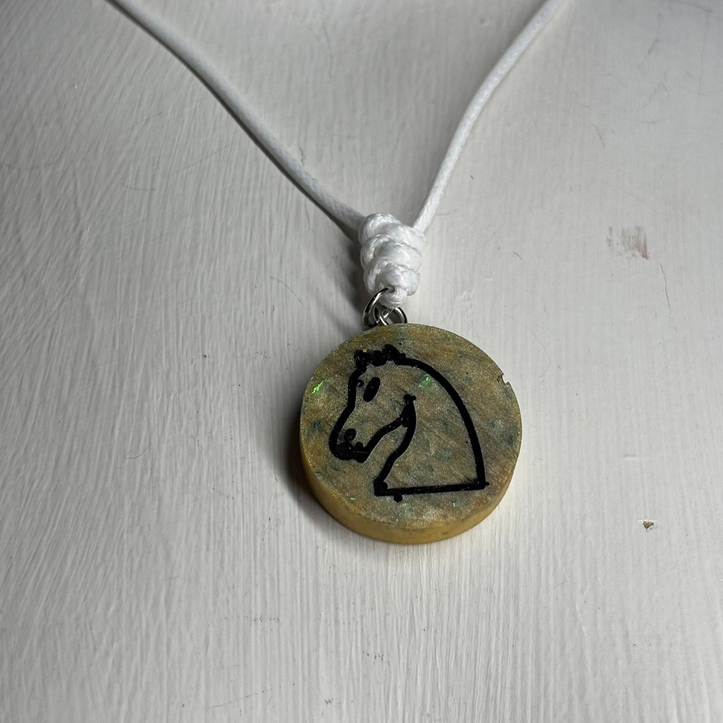 Nature Knight - Handmade Resin Chess Necklace - Flat Edition