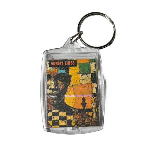 A Strong Mind - Sunset Chess Photo Keychain