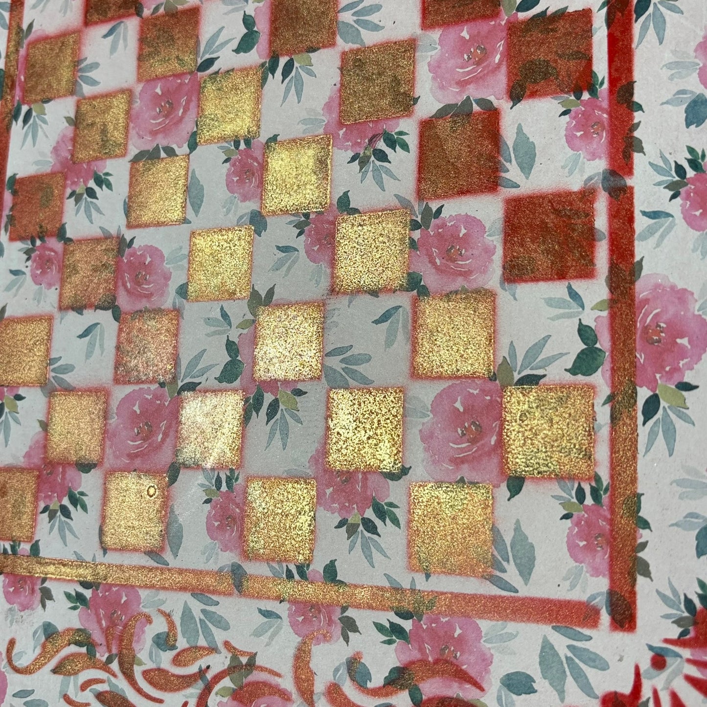 Splendid Pink & Red - Scrapbook Chess Board