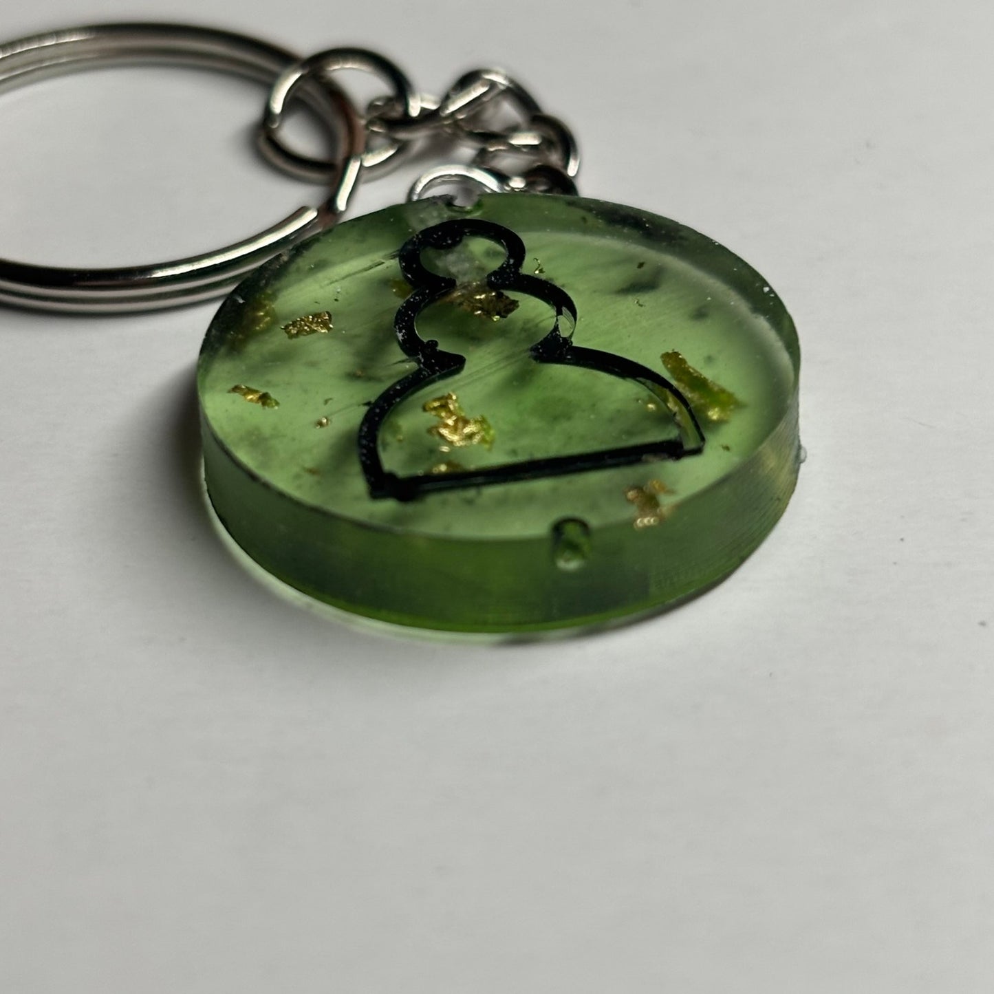 Transparent Green Pawn - Handmade Resin Keychain
