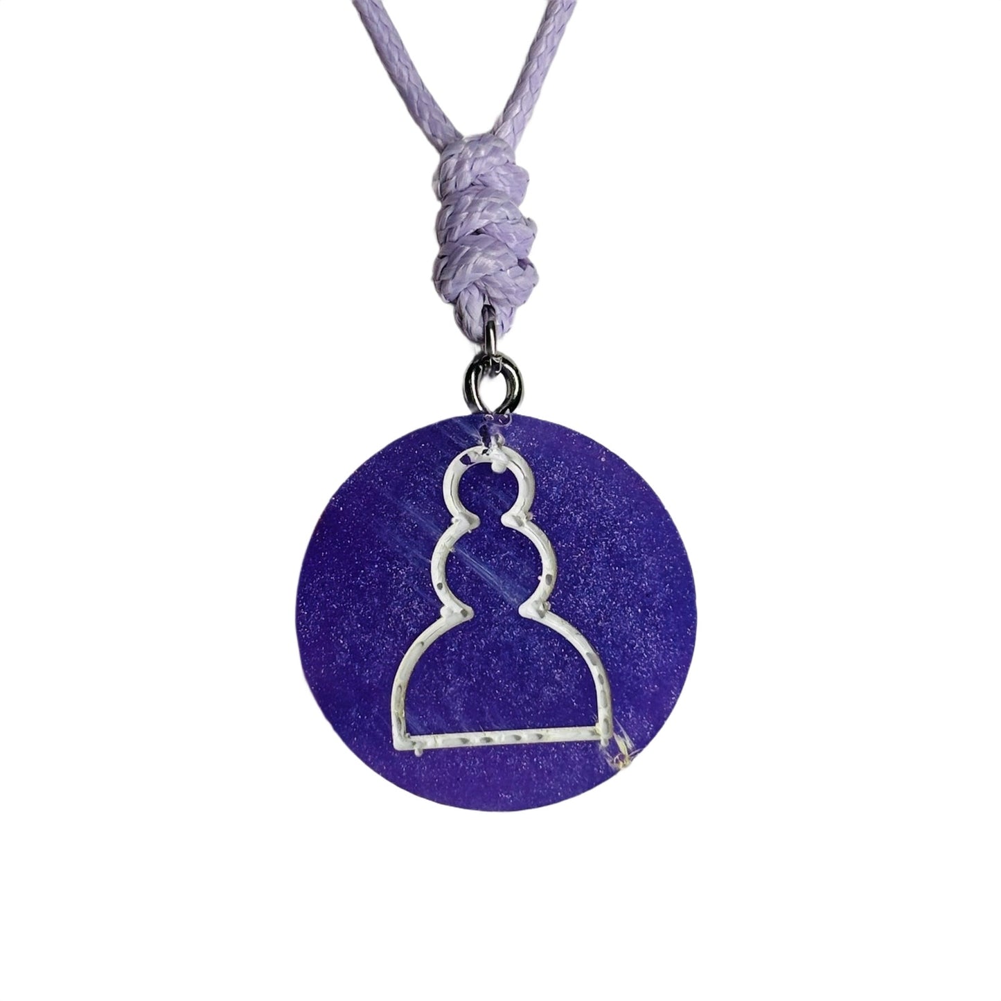 Purple Pawn - Handmade Resin Chess Necklace