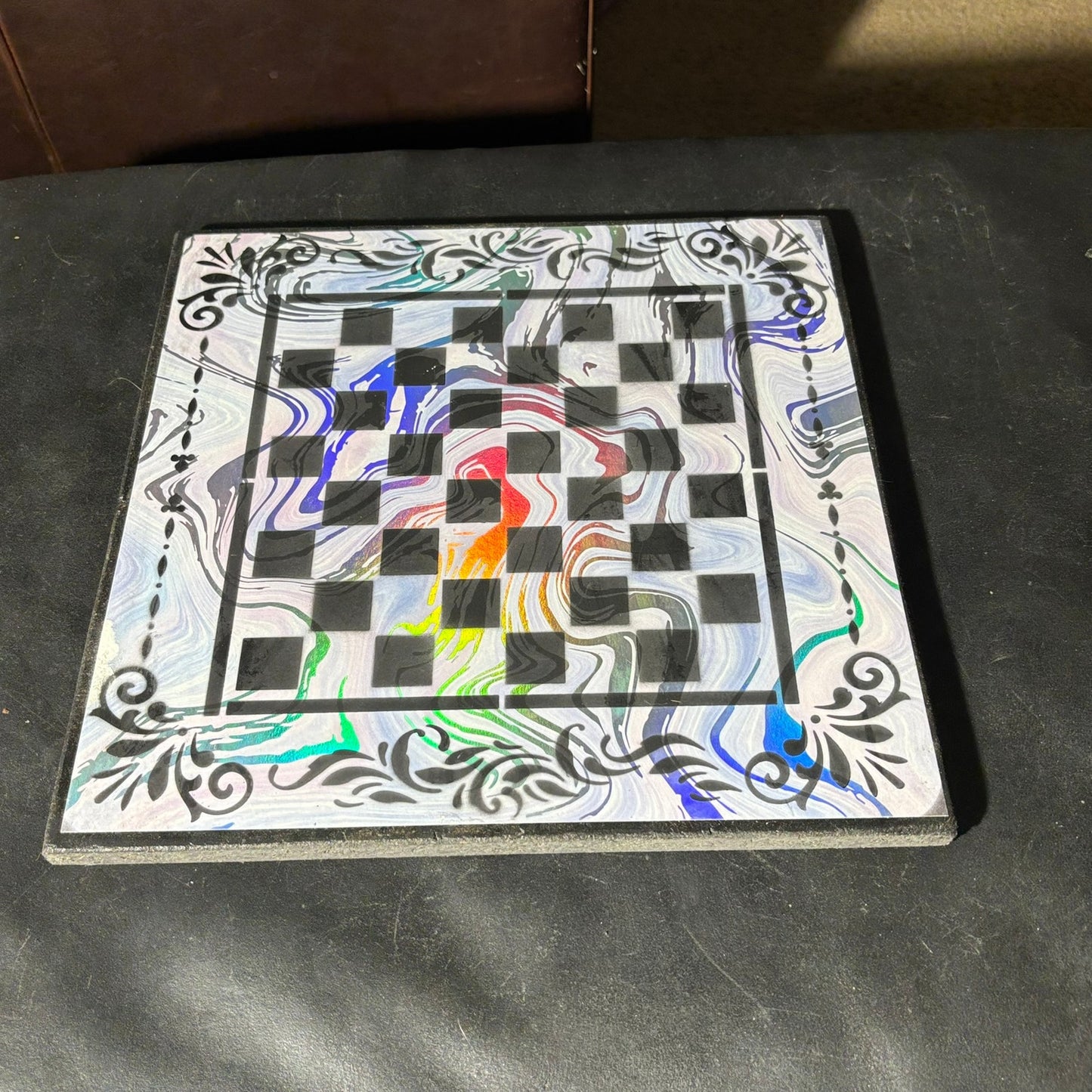 Chrome Shine Pattern - Scrapbook Chess Set