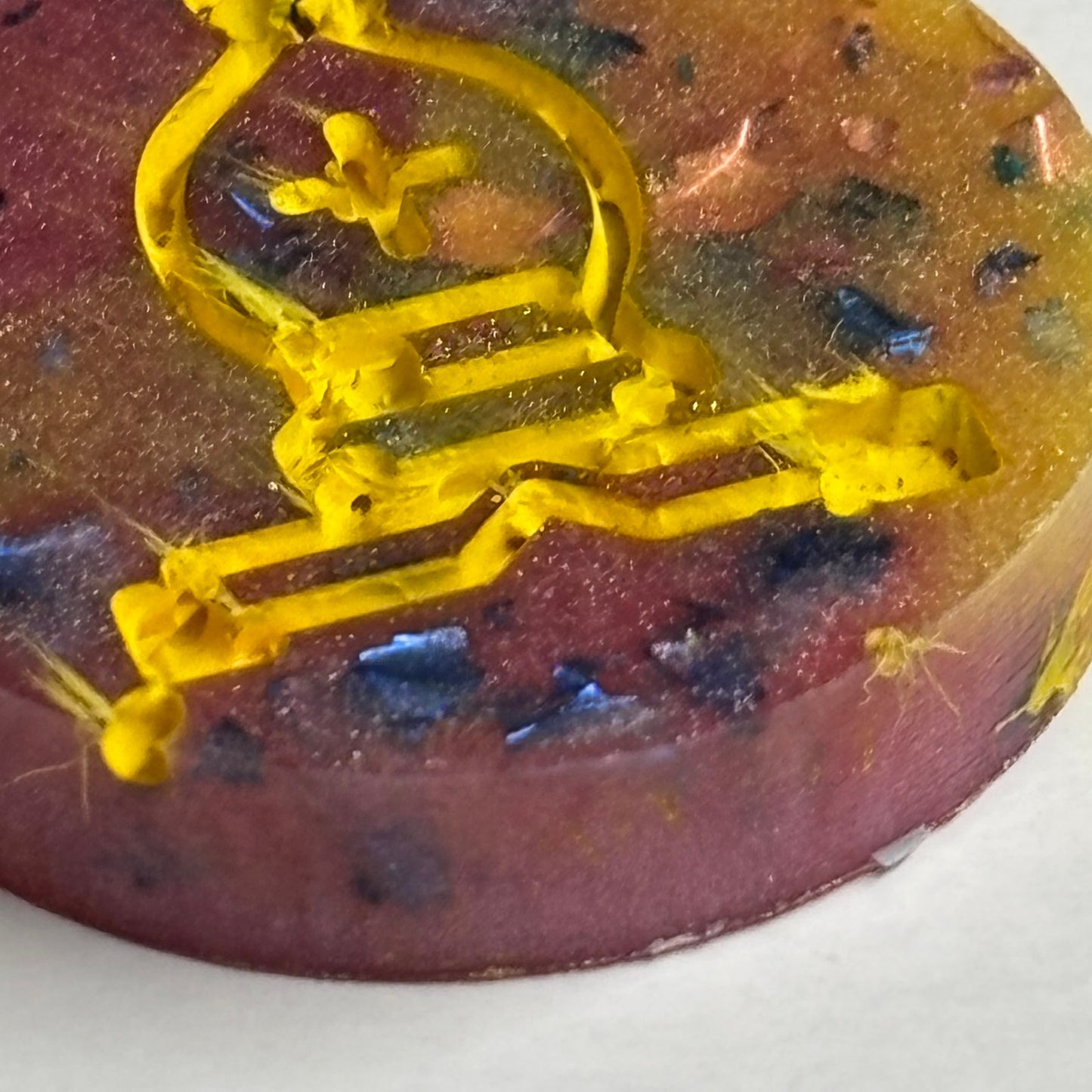 Pink Yellow Bishop - Handmade Resin Keychain