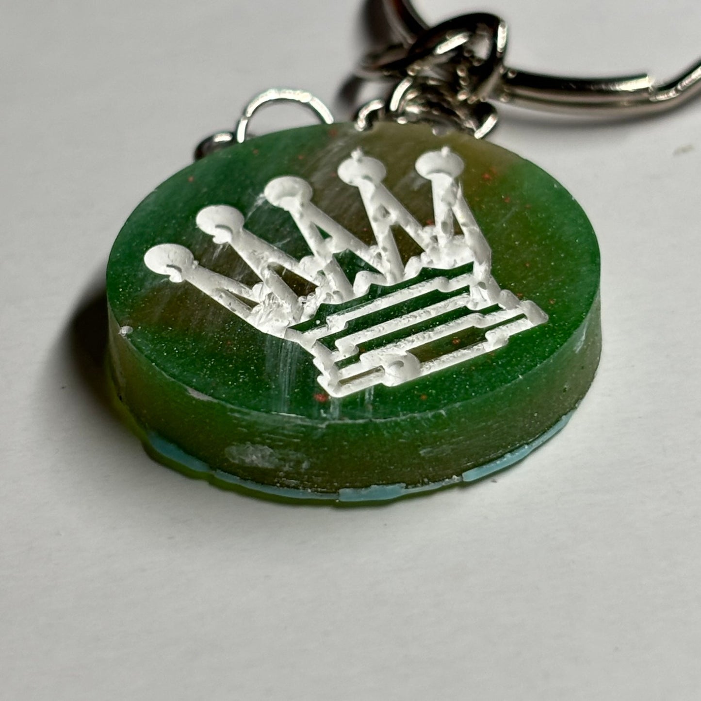 Rustic Green Queen - Handmade Resin Keychain